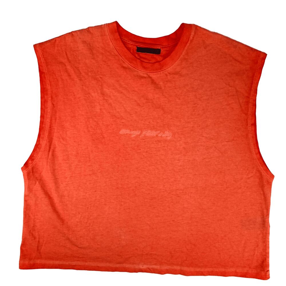 Zara Small Orange Cropped Muscle Tank Y2K Streetwear Top‎